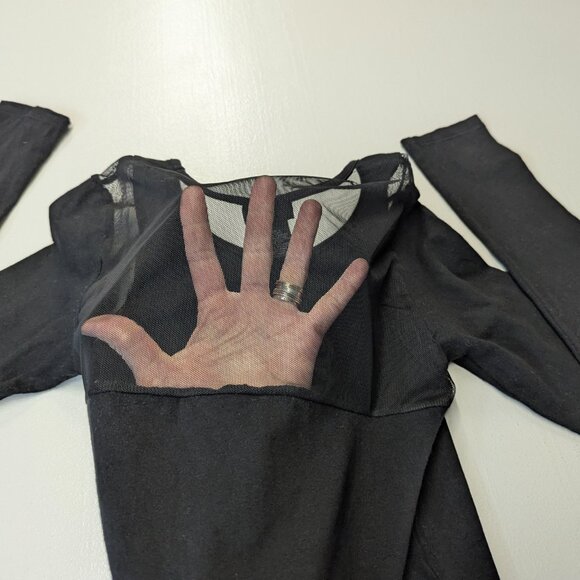 Rue21 Size Small Black Cropped Graphic Top With Sheer Back - Picture 9 of 10